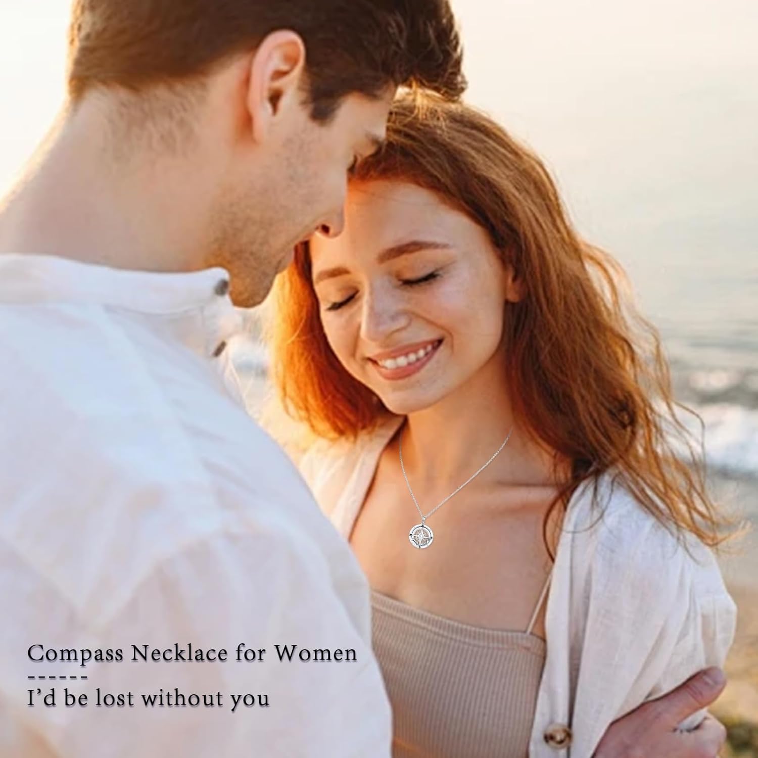 Women's I'd Be Lost Without You Heart Compass Necklace Collection, 925 Sterling Silver 12 Month Birthstone Compass Pendant Jewelry, Valentine's Day Gift for Wife/Girlfriend/Mom - Image 2