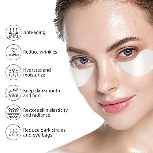 Miniatura 5 de Hicream Advanced Snail Hydrogel Eye Patch 60 parches, máscara de suero de gel, tratamiento debajo de los ojos, forro fino, ojos hinchados,