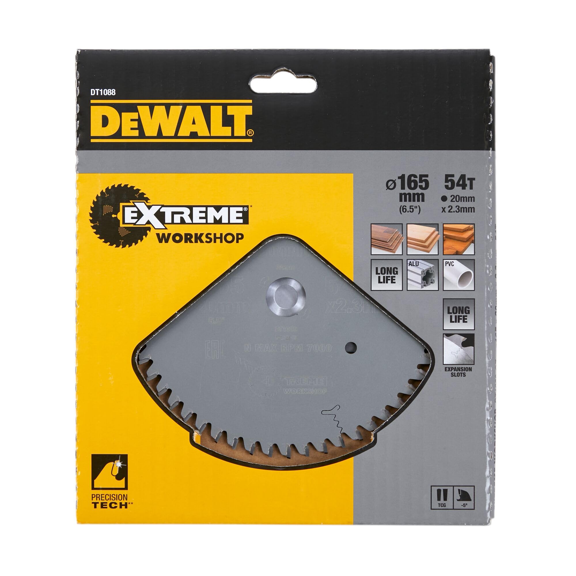 Dewalt DT1088-QZ - Dip extrema hoja de sierra circular 165 x 2 x 20 54 tfz,