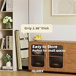 SOLADDER 3 Step Ladder, Anti-Slip and Lightweight Foldable Step Stool for Adults to Use in Kitchen, Closet and Library, 300lbs(Gold)