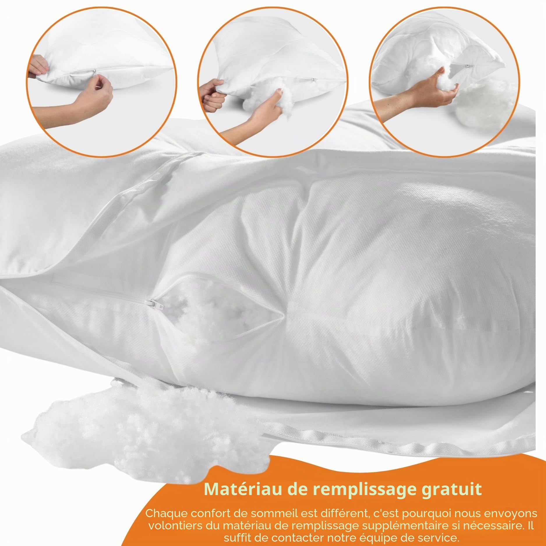 sleepling 194496 Oreiller de Corps | Coussin de Grossesse | Oreiller de Couchage latéral | 100% Coton | Lavable à 60 degrés | Ökotex 100 | Fabriqué en UE | 140 x 75 x 20 cm, Blanc
