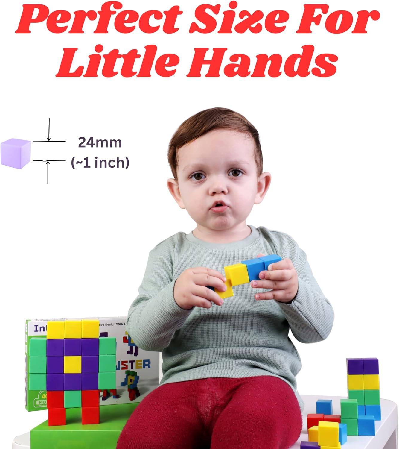 Magnetic Blocks, Magnetic Cubes Educational Toys, Improved Award Winning Magnetic Building Blocks for Kids, 40 Pieces Colorful Autism Toys Magic Cube Sensory Toys for Kids image 6 of 8 B0BYB88Z66