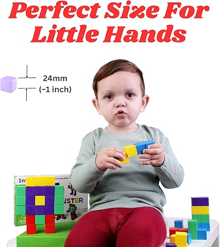 Miniatura 6 de Bloques magnéticos, cubos magnéticos, juguetes educativos mejorados, bloques de construcción magnéticos galardonados para niños, 40 piezas de