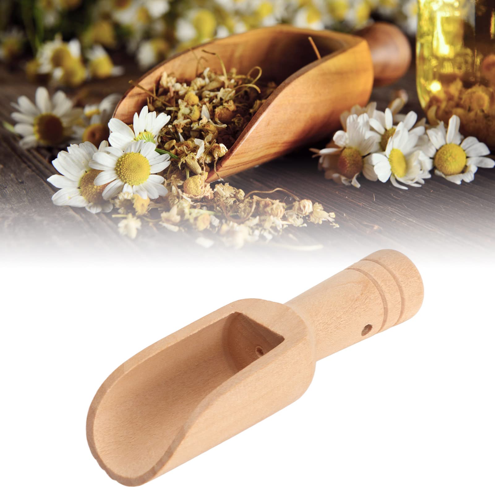 BestAlice 10 szt. mini łyżek drewnianych, mini łyżeczka do soli do kąpieli, łyżki kuchenne, naczynia do słoików, kanistry, wielofunkcyjny zestaw drewnianych łyżek do kawy, mąki, cukru, przypraw, sól