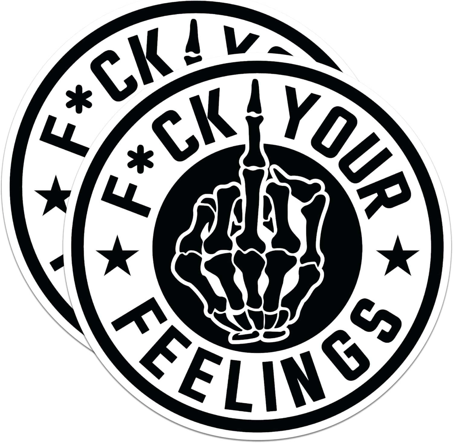 (2 Pack) F*ck Your Feelings Stickers - Funny Vulgar Adult Humor - 5 Inches On Longest Side - Premium Vinyl - for Cars, Trucks, Skateboards, Laptops - Made in USA - BMCS1654