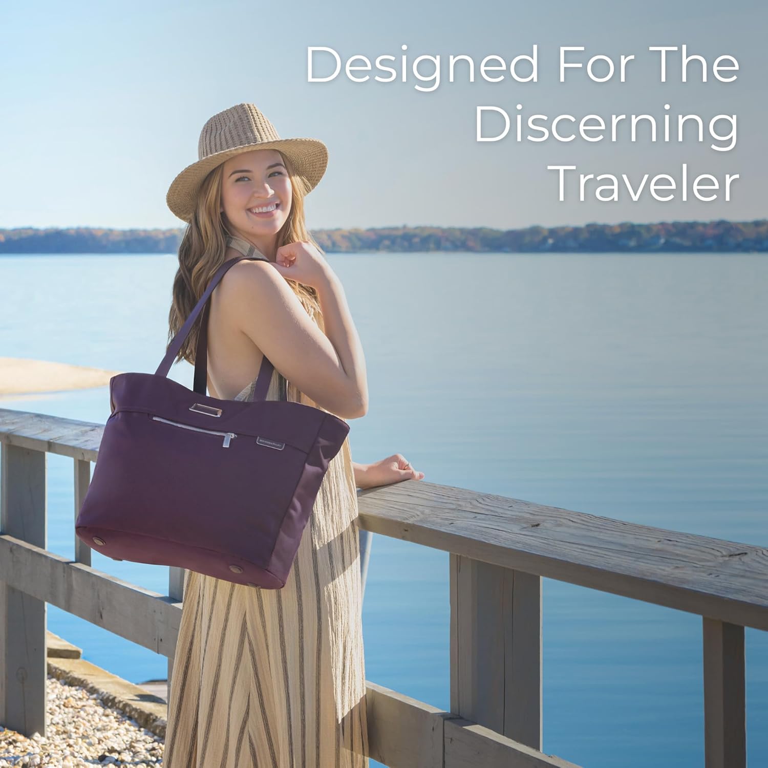 Briggs & Riley Traveler Tote Bag - Nylon Tote Bag for Weekend Travel & Work, Smooth Zipper Closure - Baseline Collection