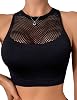 Sexy Fishnet Bralette for Women Seamless Mesh Top Racerback Athletic Camisole Sports Cami Y2k