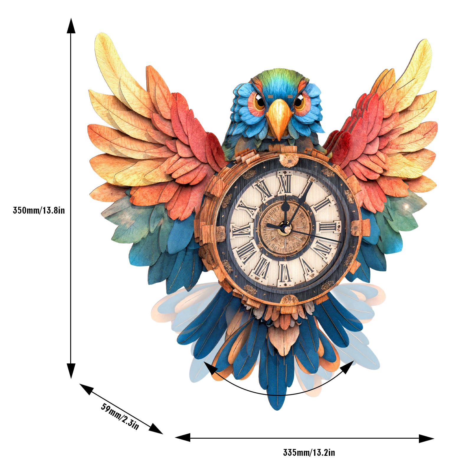 Lilcubics 3D Wooden Parrot Clock Puzzle for Adults Mechanical 3D Building Model Kit with Pendulum & Chime - Image 4