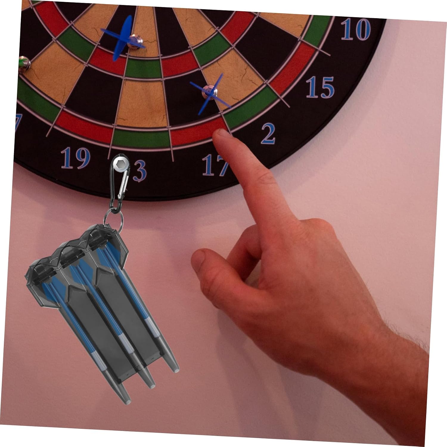 Darts Storage Case Hard Carrying Box Portable Organizer Black Steel Tip Darts Holder for Travel and Game Room