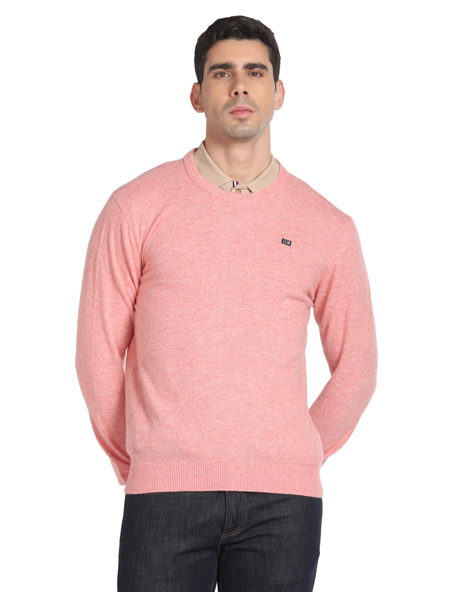 arrow Men's Wool Round Neck Casual Sweater-picture-29