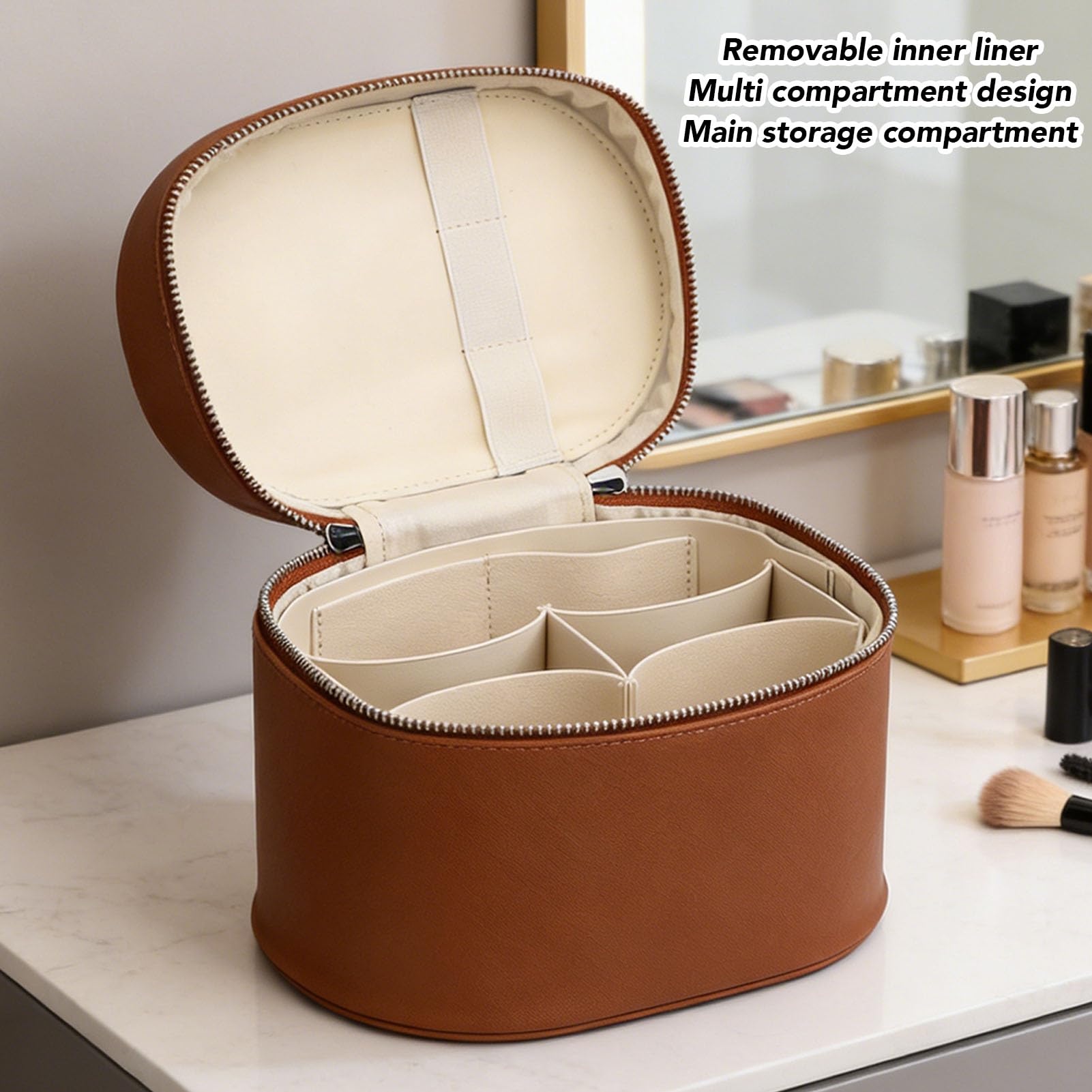 Neceser de Viaje para Mujer con Tapa Superior con Divisores Extraíbles