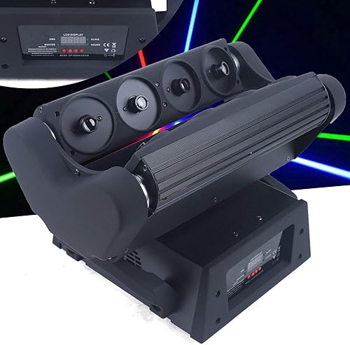 Miniatura 8 de TFCFL Luces de fiesta DJ con haz de cabeza móvil de 8 ojos, lámpara de escenario de efecto RGB por control remoto y DMX