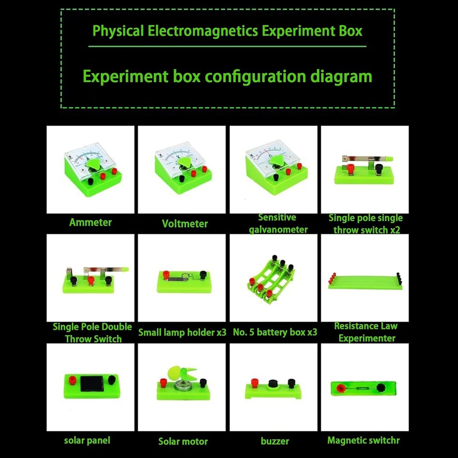 Set di esperimenti sui circuitiScatola for attrezzature for esperimenti di fisica elettromagnetica della scuola media superiore multifunzione, set di scatole for esperimenti sull'elettricità