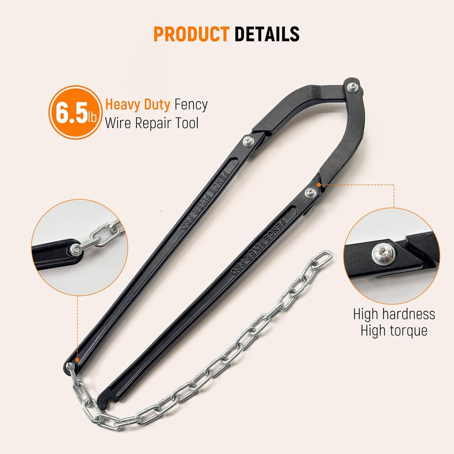 Heavy Duty Fence Fixer,Fence Wire Repair Tool,Lifetime Replacement Guarantee,Corrosion-Proof Iron Construction Designed for Electric Fences,Horse Fencing and mesh Wire Applications. (Black)