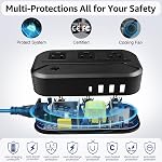 Convertisseur de tension Canada vers l'Europe 220v à 110v Convertisseur 2300W | 4 USB + 3 AC Sorties + 7 Adaptateurs de prise EU/US//UK/Italie/Inde/Australie/Afrique du Sud pour les voyages mondiaux