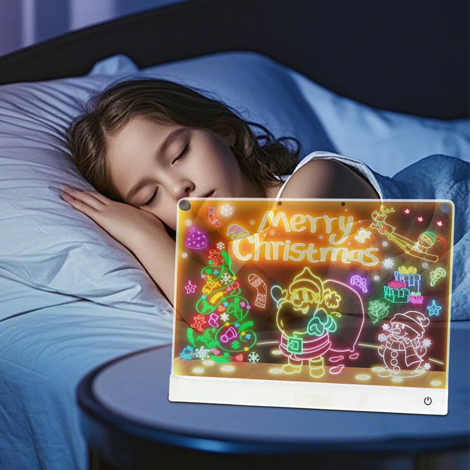 Pizarra LED para Dibujar,con Soporte Y Luces LED De 7 Colores Y 3 Modos,Pizarra Infantil para Bocetos Luminosa - para Niños Niñas Preescolares Estudiantes De Primaria Y