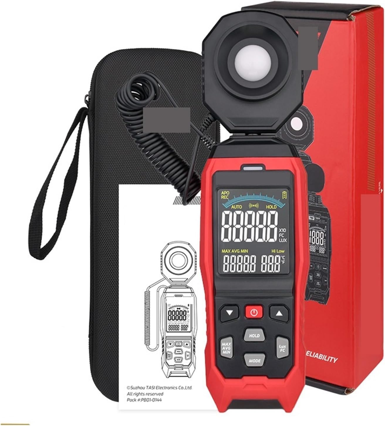 Photographic Light Meters Digital Light Meter Photography Luxmeter Detachable Probe Illuminometer Lux/Fc Photometer Enviromental Tester for Plants Aquarium Light Tester