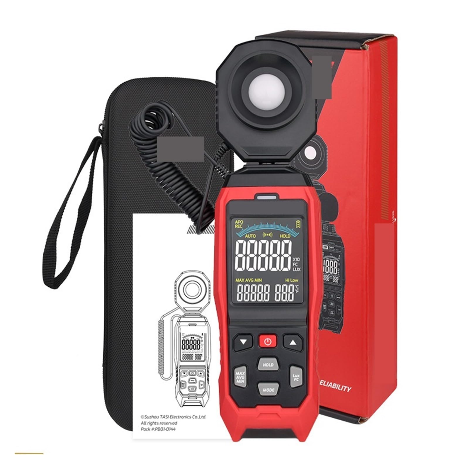 Medidor De Luz Digital Fotografía Luxómetro Sonda Desmontable Iluminómetro Lux/FC Fotómetro Probador Ambiental