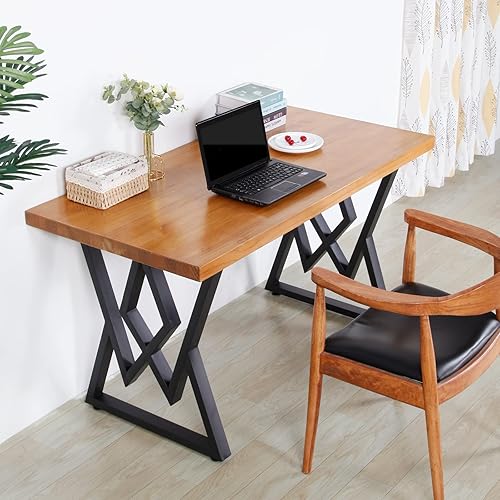 Vista 32 de SSS Furniture 2 patas de metal industrial para muebles (28 pulgadas de alto x 20 pulgadas de ancho), patas triangulares de decoración rústica, patas