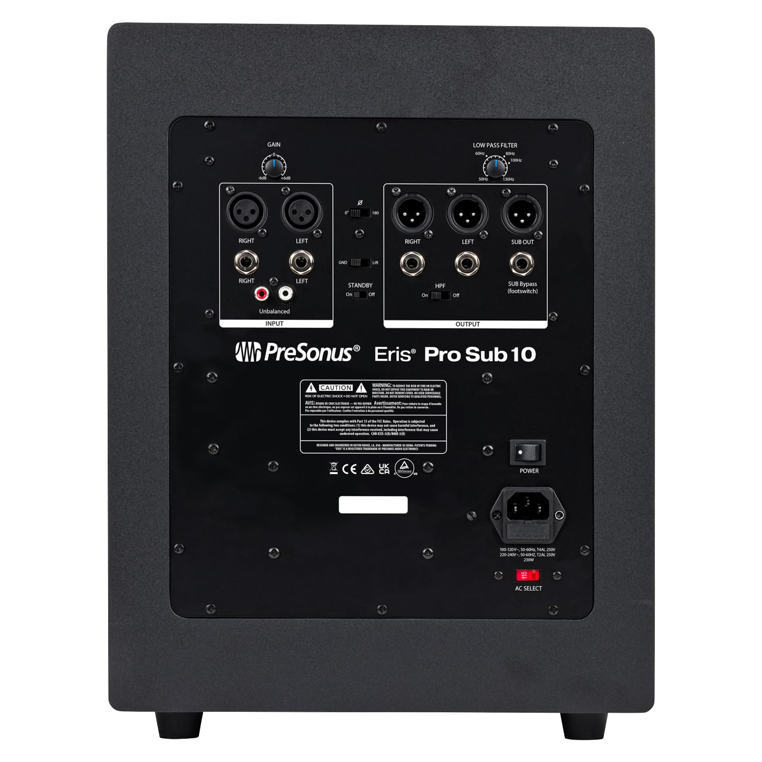 PreSonus Eris Pro Sub 10 Aktiver Subwoofer 10 Zoll Tieftöner mit 2X keepdrum Klinkenkabel