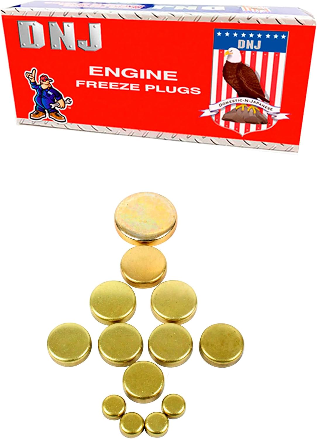 DNJ FPS420 Brass Freeze Plug Set for 1997-2004 Ford Mercury 2.0L L4 8V SOHC 121cid