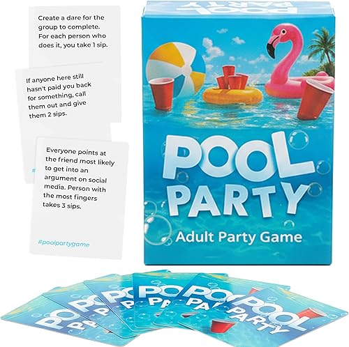 Pool Party Juego de fiesta para adultos  Primer juego de cartas de piscina impermeable para adultos  100 divertidos juegos de piscina para adultos