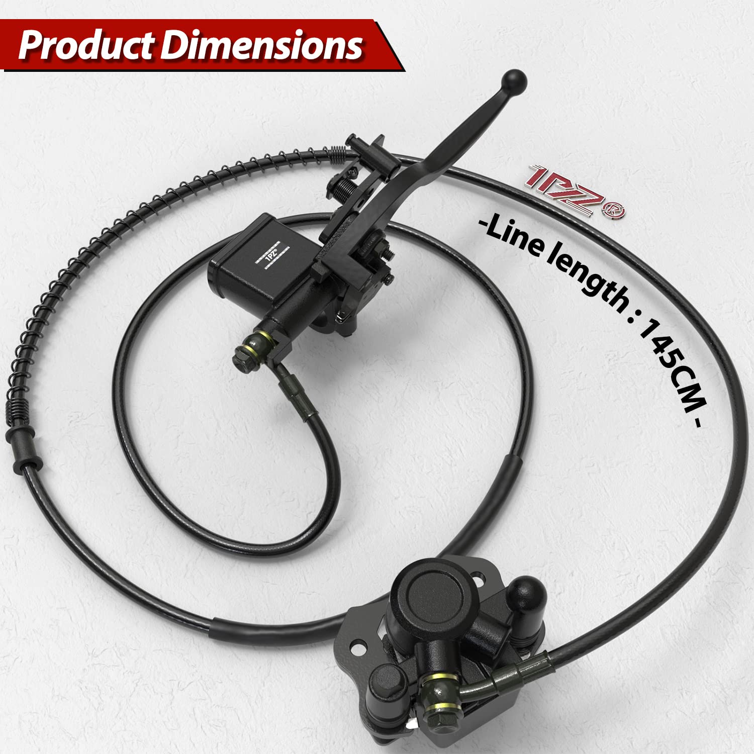 1PZ BS1-N05 - Kit de montaje de pinza de freno de disco hidráulico trasero para Taotao Roketa Sunl Buyang Coolsport Kazuma 50cc 90cc 110cc 125cc Go-Kart Quad ATV Dirt Mini Bike