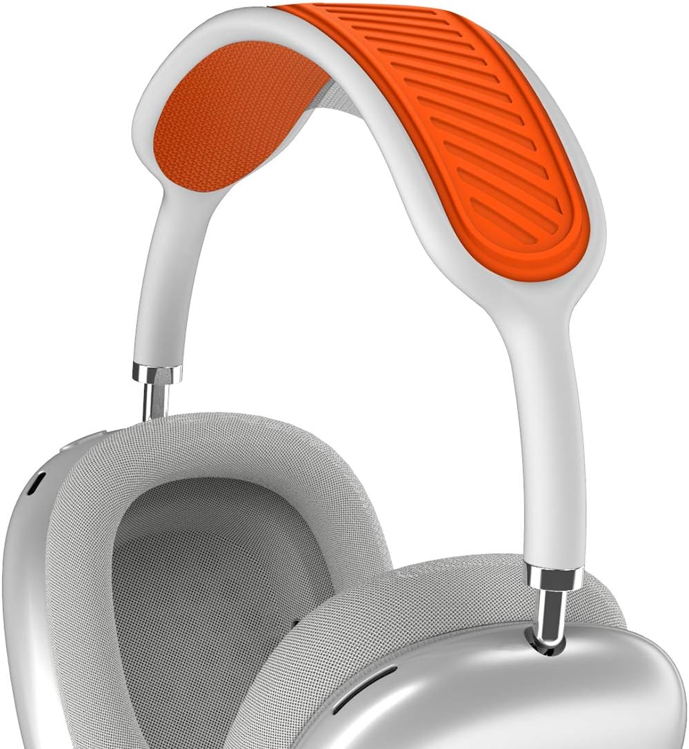 Headband Cushion for Apple AirPods Max, Washable Soft Silicone Dustproof Airpods Max Headphones Accessories Compatible with Knit-mesh Canopy(Orange)