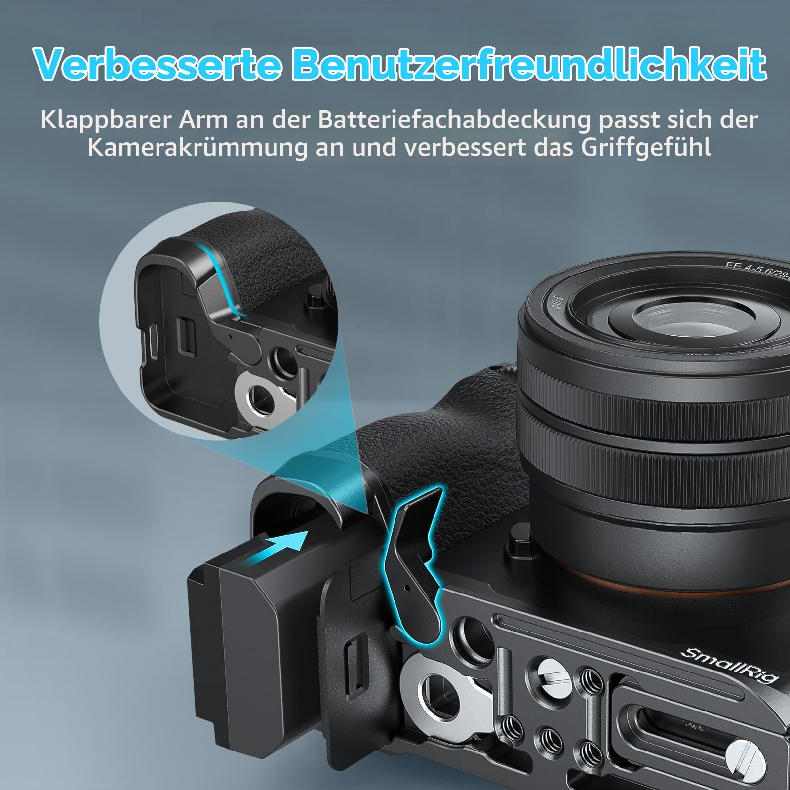 SMALLRIG A7C II A7CR L-Bracket, L-Winkel für Sony Alpha 7C II/Alpha 7CR, L-förmige Platte Schnellwechselplatte für Arca, mit Gurtloch, QD-Loch und 1/4"-20 Gewindebohrungen - 4569