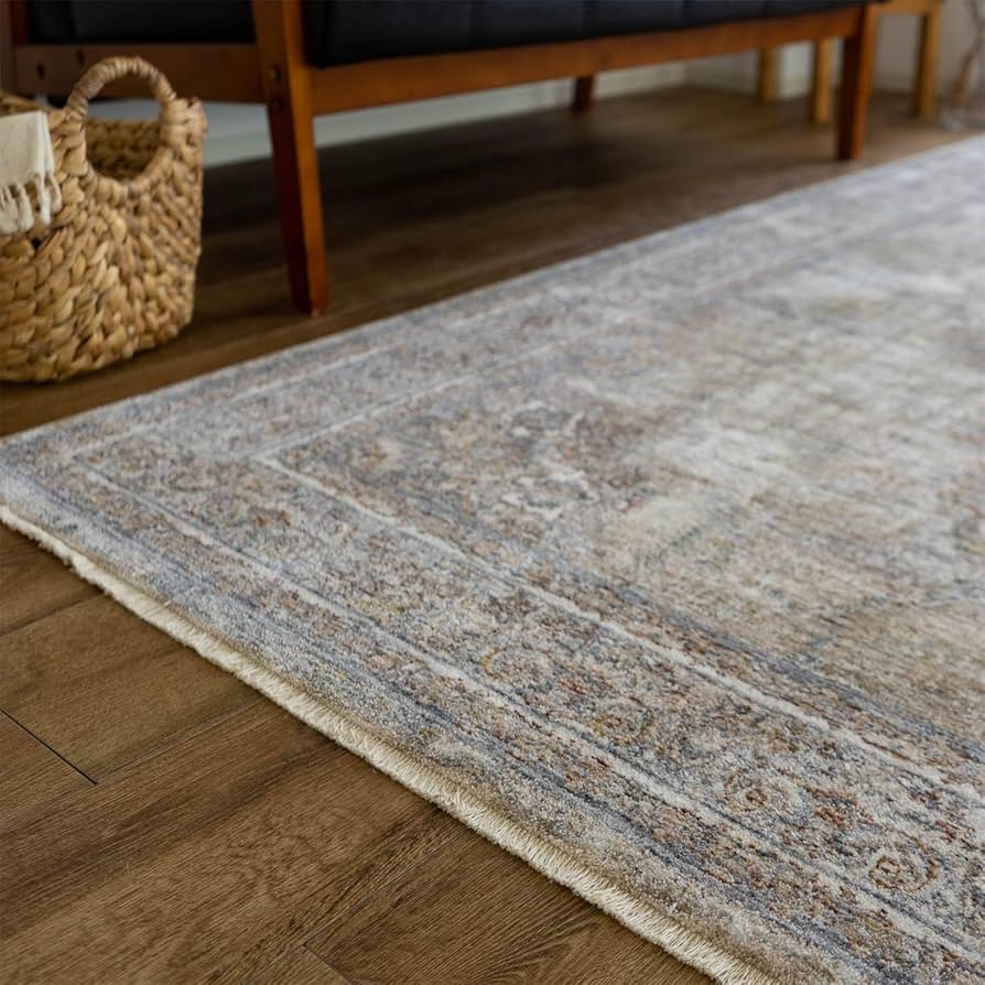 限定値下げ　ヴィンテージラグ　縦245x 横72cm  厚み約10mm Amazon | サヤンサヤン ヴィンテージ風 クラシック柄 シャルム