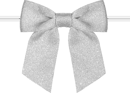 Miniatura 16 de Rainbow Pana Paquete de 60 lazos de corbata torcida para bolsas de golosinas, lazos de 3" de cinta de satén azul bebé para envoltorios de regalos