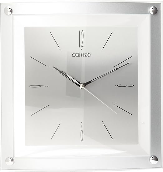 Seiko Wall Clock Quiet Sweep Second Hand Clock SilverTone Metallic Case Home
