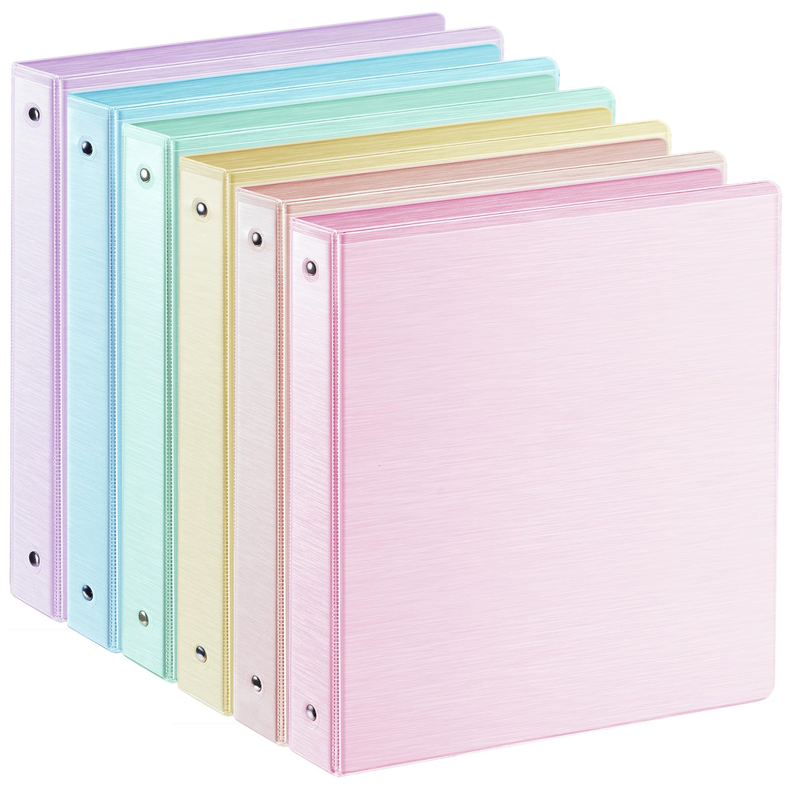 SUIN 1-inch 3 Ring Binder with 2 Interior Pockets, 1''Durable Binders Holds US Letter Size 8.5'' x 11'' Paper - Versatile Binders for Office, Home, and School Use, 6 Pack Brush Finish