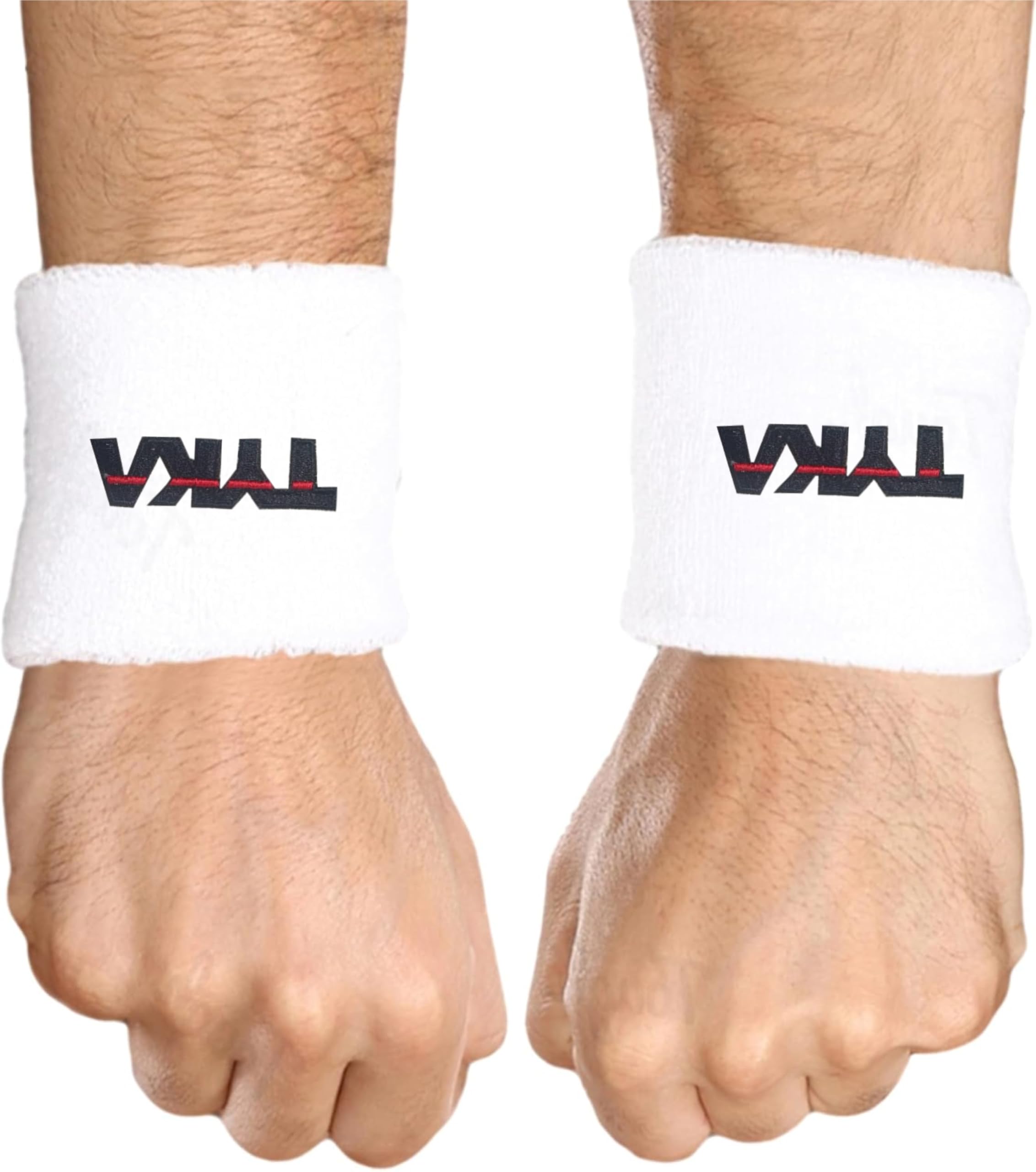 TYKA Sweatband for Men & Women, Wristbands for Tennis, Basketball, Running, Sweat Band for Gym & Athletes (White, M)-image-46