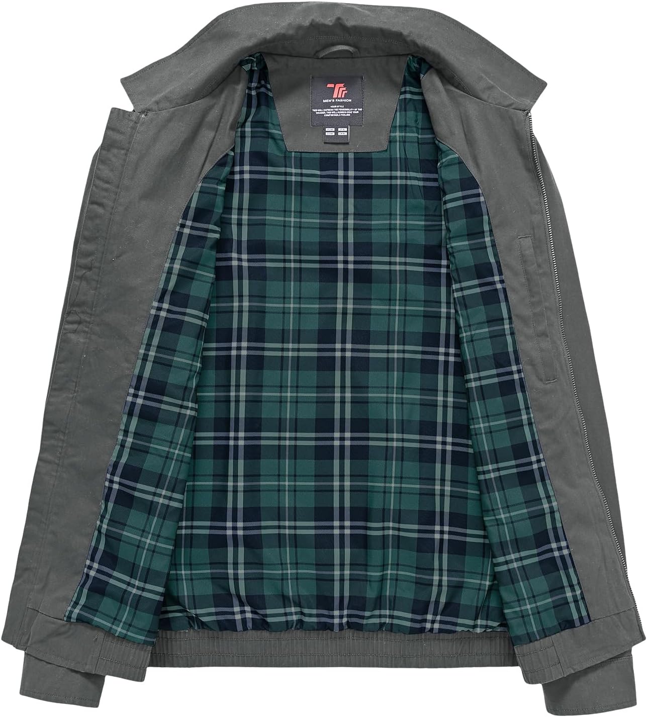 TBMPOY Men's Casual Cotton Jacket Lightweight Full Zip Canvas Lapel Jackets Business Work Windbreaker with 3 Pockets