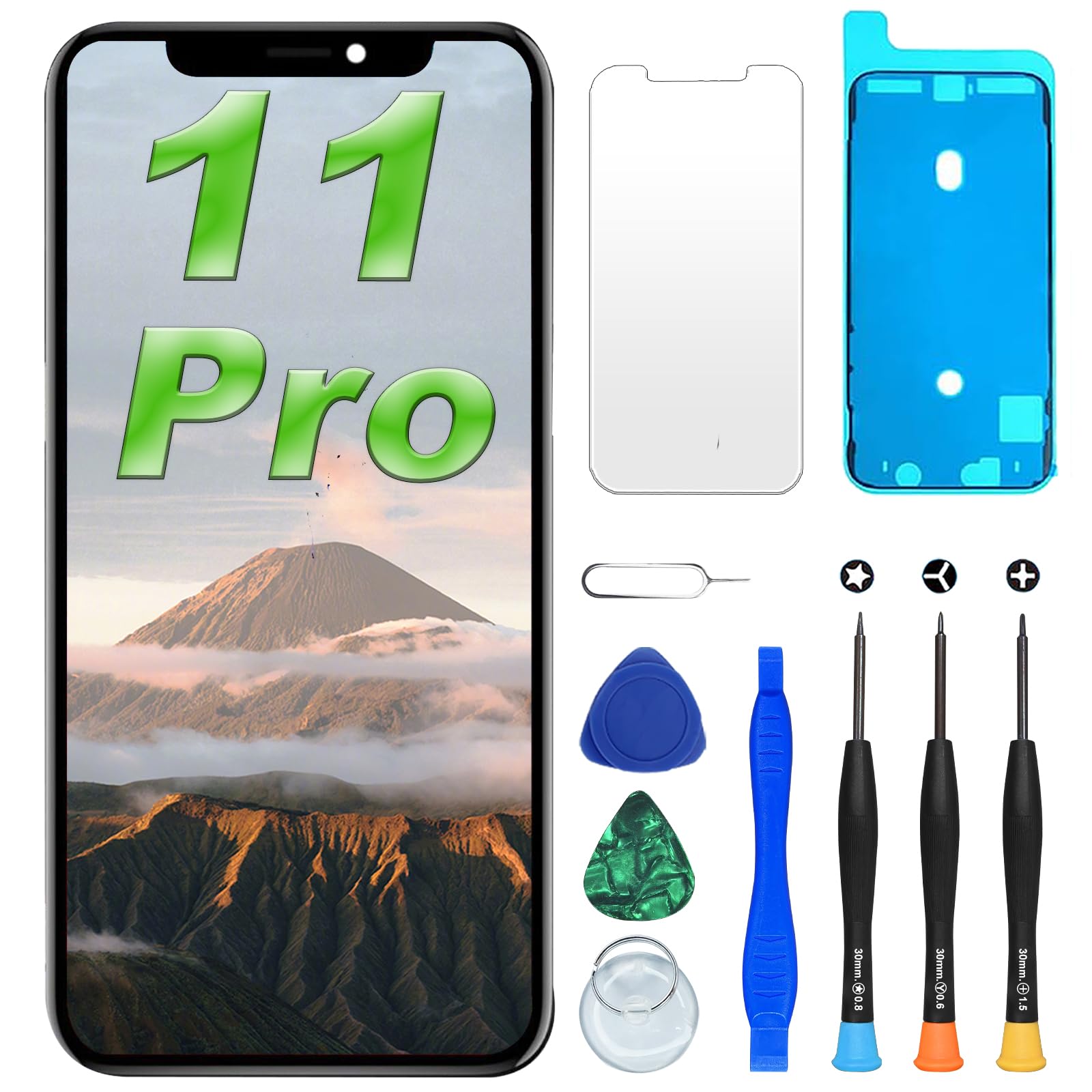 DIGI4U Pantalla para iPhone 11 Pro, 5,8 Pulgadas 𝟯𝑫 𝑻𝒐𝒖𝒄𝒉 𝑻𝒓𝒖𝒆𝑻𝒐𝒏𝒆 𝑭𝒂𝒄𝒆 𝑰𝑫 Pantalla LCD para iPhone 11 Pro Digitalizador táctil con Herramientas de reparación