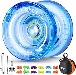 MAGICYOYO Cristal Yoyo K2 Profissional, Yoyo Responsivo Para Crianças, Yoyo De Plástico Para Iniciantes Profissionais Com Rolamento Yoyo Sem Resposta Para Intermediário + 12 Cordas De Ioiô + Bolsa De
