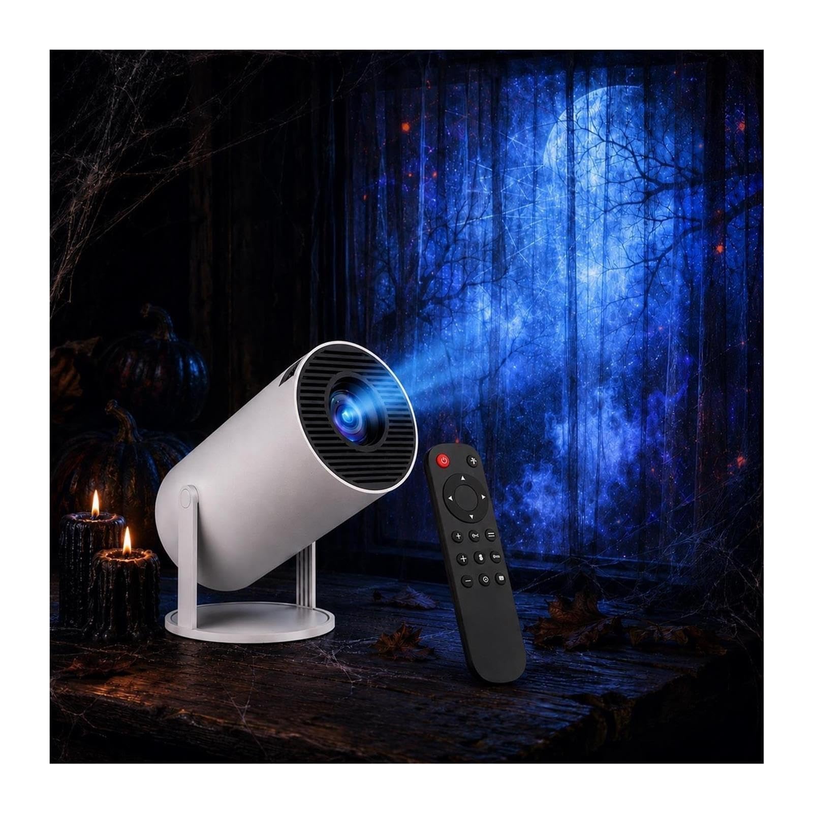 Proyector Halloween para Ventana 720P, WiFi, Bluetooth, Giro de 180°