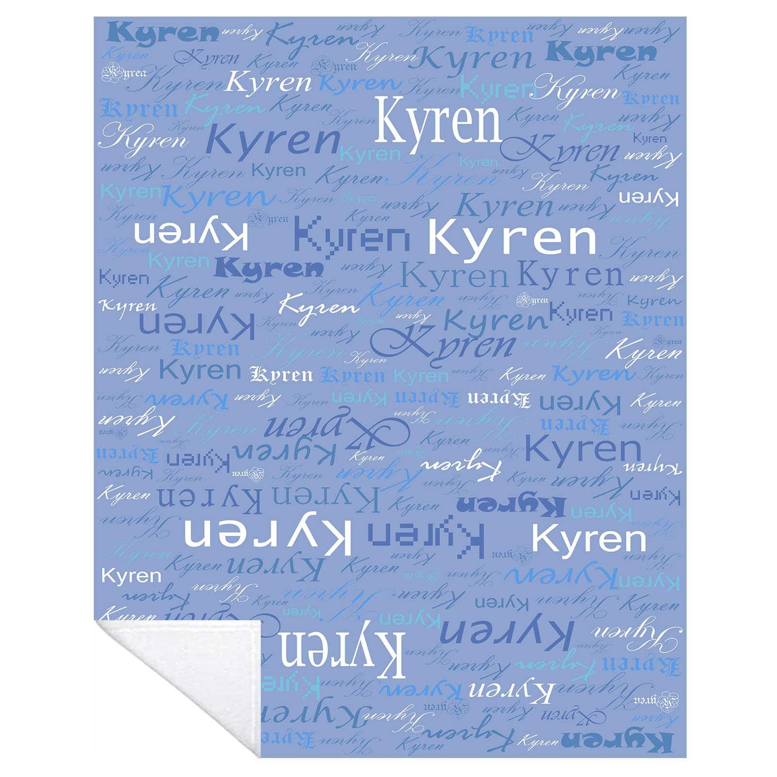 Personalised Name Blanket for Baby, Kids, pet and Adults Custom Name Blanket Throw Gift for Mothers Day, Christmas (Blue, 32”x48” (80x120cm))