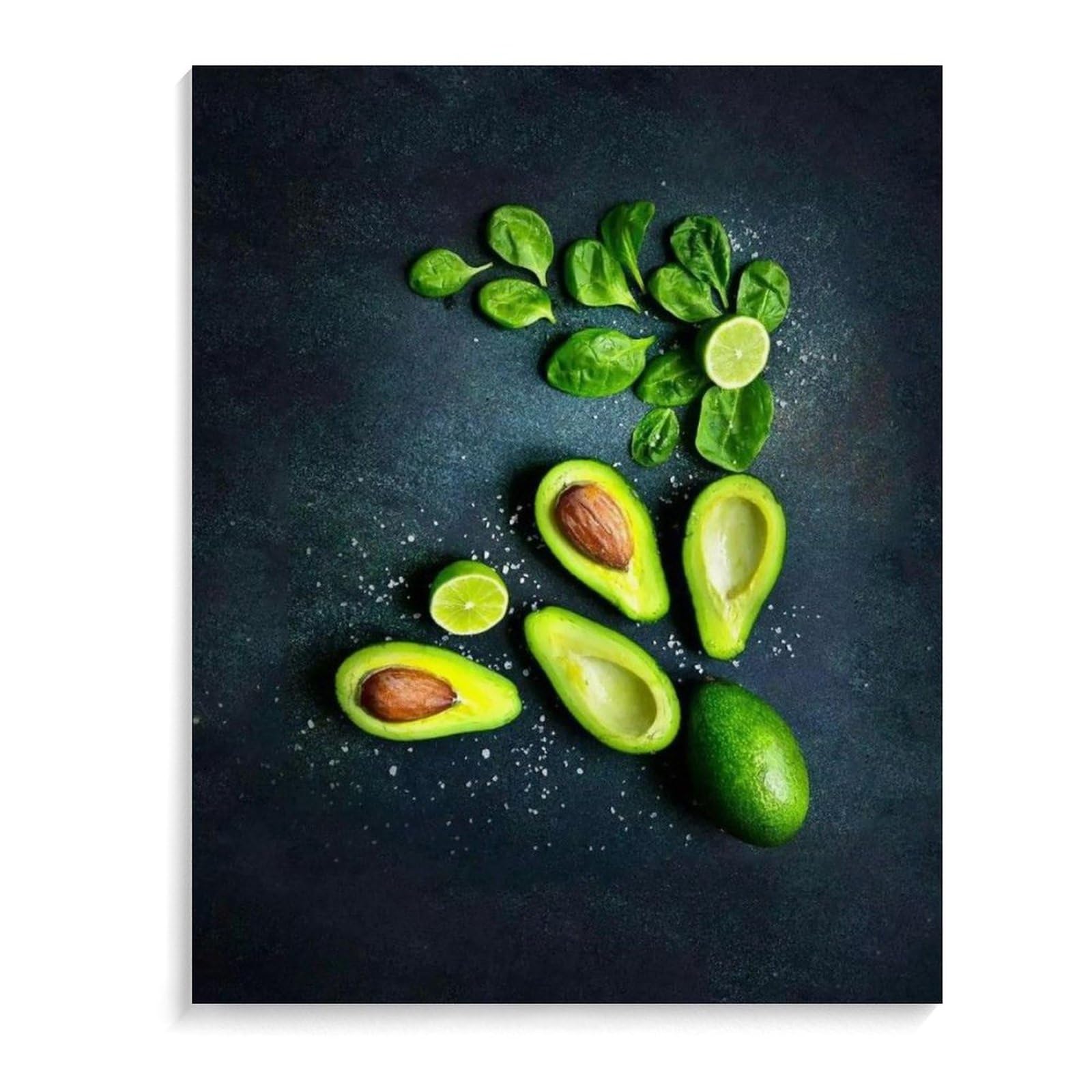 Amazon | 新鮮なアボカドとライムのスライス 数字キットによる絵画