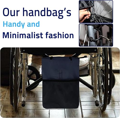 Miniatura 4 de CathCover - Soporte para bolsa de orina para silla de ruedas y cama, discreta funda para bolsa de catéter con ventana transparente, diseño a prueba