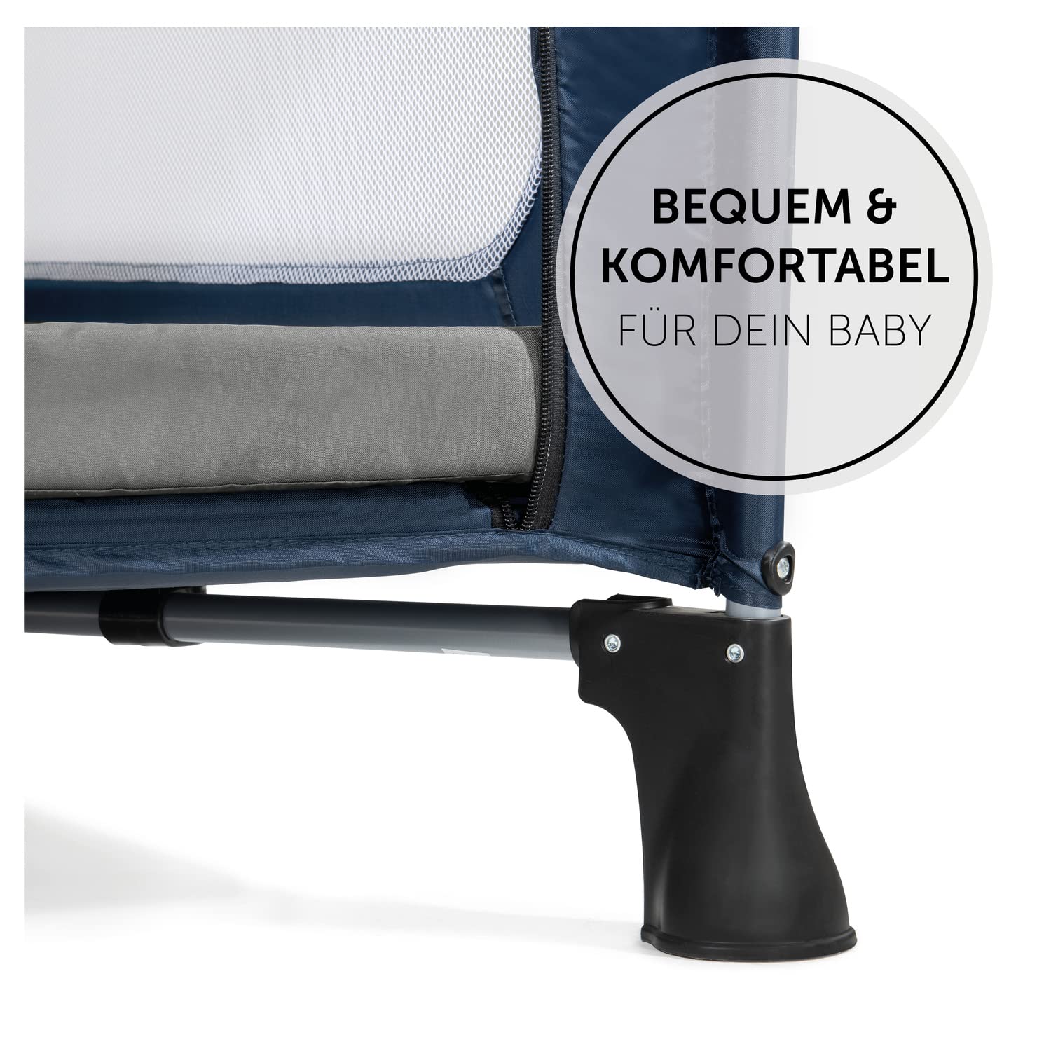 hauck Faltmatratze für Kinderreisebetten mit Tragetasche 120x60x5 cm, Klein Zusammenklappbar, Kompatibel mit Dream N Play Plus, Sleep N Play Go Plus, Play N Relax Center (Sleeper, Grey)