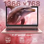 11.6 Inch Laptop Computer Celeron N4020 6GB RAM 128GB SSD, 360° Foldable Thin - Touchscreen Laptop, Laptop PC Support WiFi &Bluetooth Webcam USB 3.0 Mini HDMI for Working Education, Pink