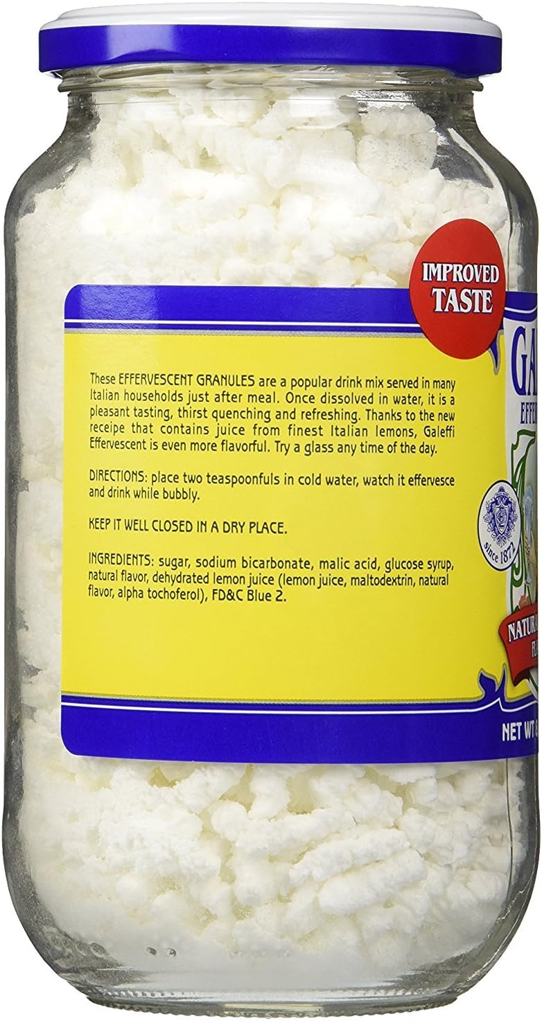 Galeffi, Effervescent Antacid, Natural Lemon Flavor 8.8 Oz (250g)-3 Pack Italy