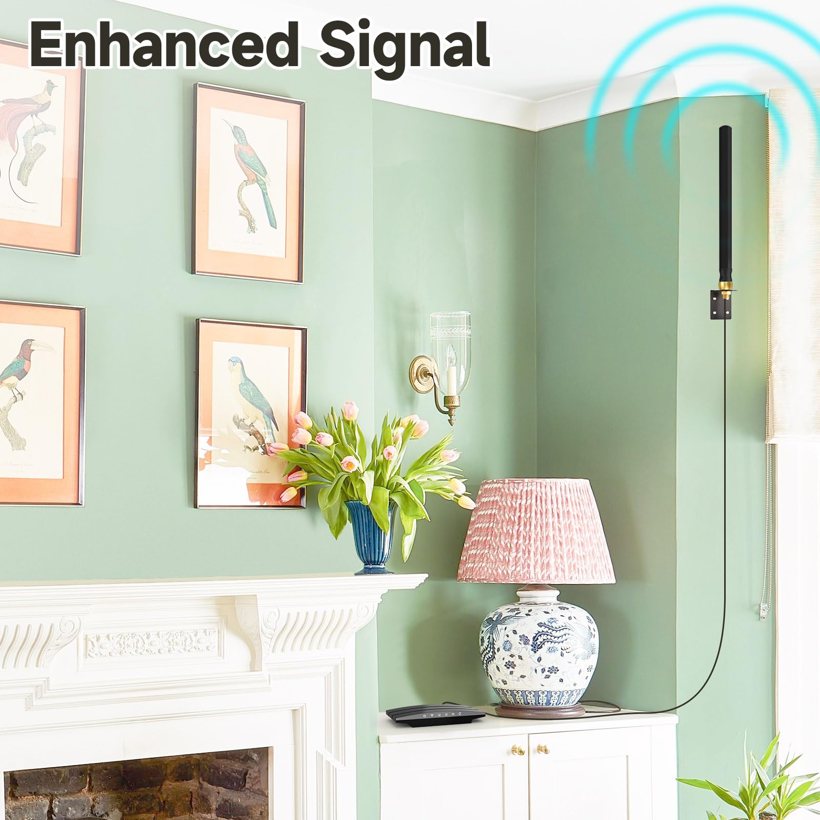 Superbat Antenna 4G LTE Esterna 698-2700MHz 8dBi Omnidirezionale Impermeabile Montaggio a Parete Cavo RG174 3m con Connettori SMA/RPSMA Compatibile Router e Amplificatori di Segnale.