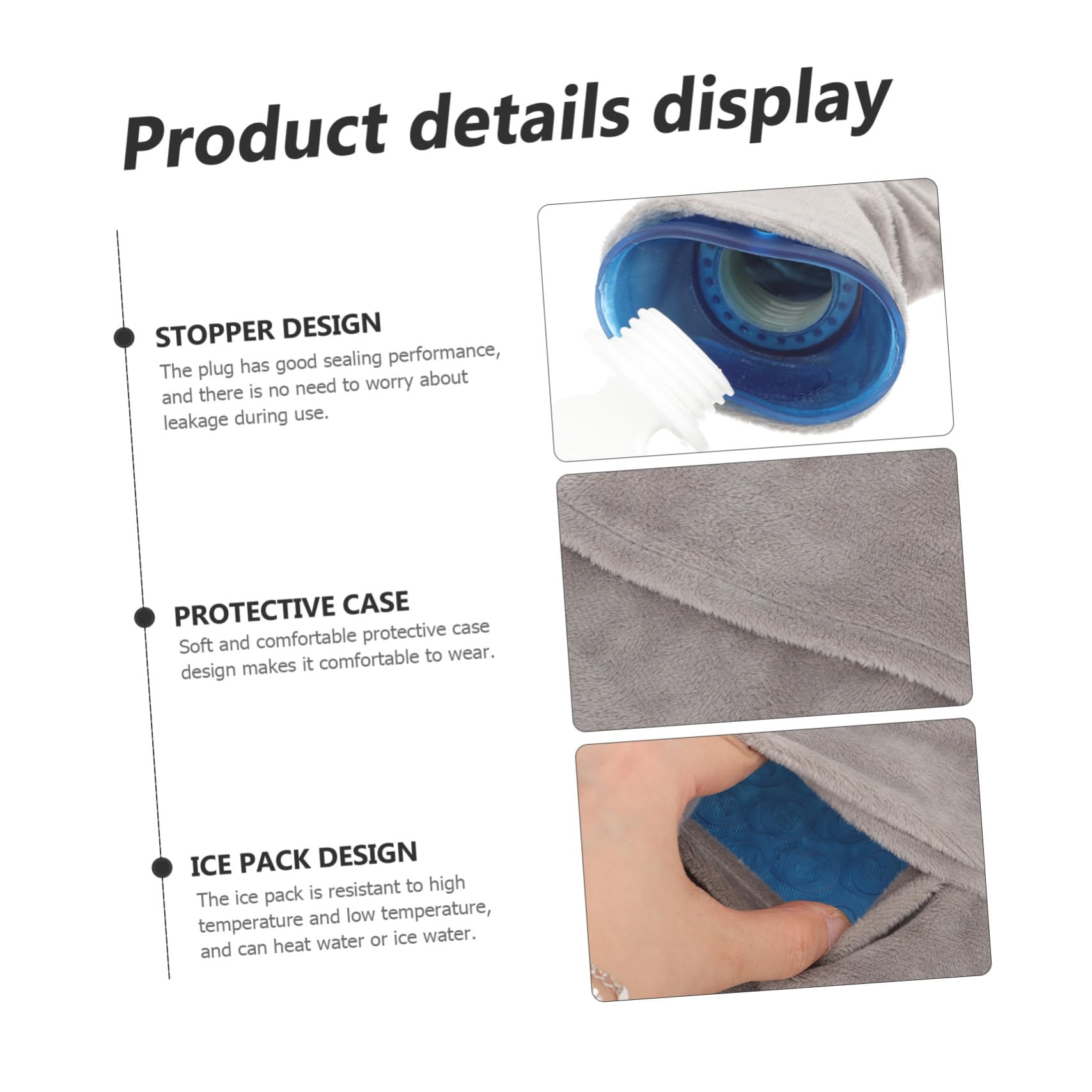GANAZONO Set di Borsa Compressa a U per Ghiaccio Caldo e Freddo in Pvc Trasparente a Collo e Spalle, Materiale in Gomma e Poliestere per Terapia e Riabilitazione