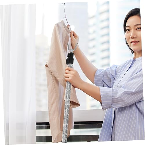 Miniatura 8 de Operitacx Poste retráctil de largo alcance, barra de ropa, gancho telescópico para armario, estante de armario, para llegar al techo, artículos