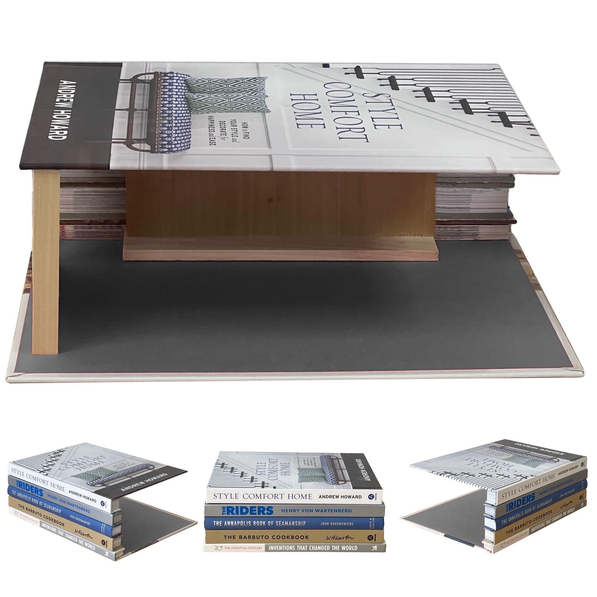 Horizontal CovoBox™— Electronics Hider | Hide Router, Cable Box, Modem, Cords, Plugs, Outlets | Conceal Jewelry, Money, Docs | Secret Hidden Storage | Dish, Comcast, Verizon, Echo, Roku, AppleTV +More