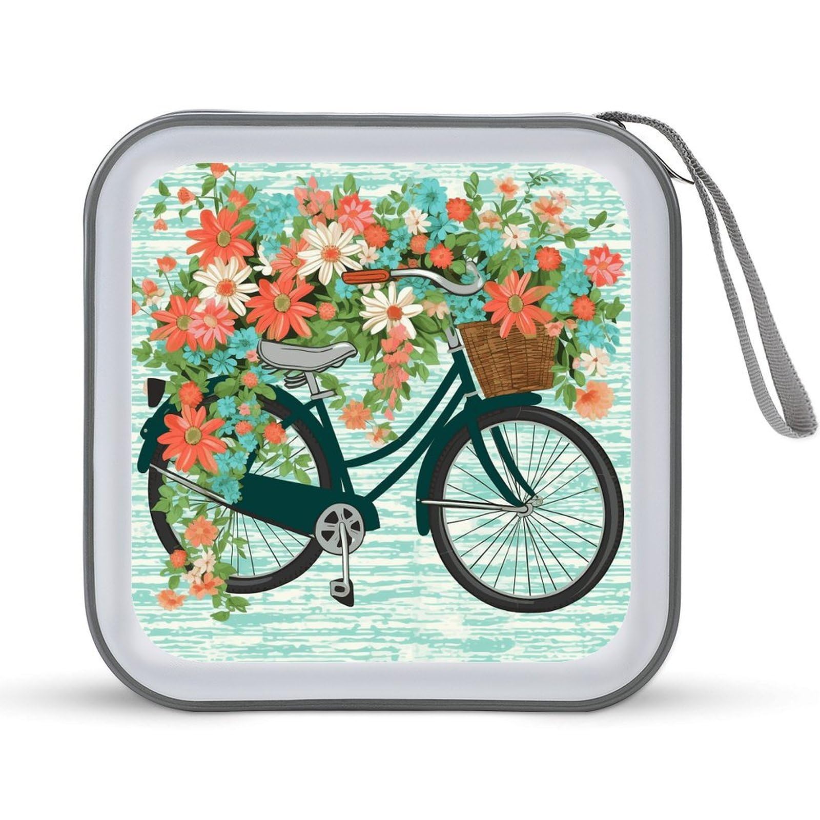 FekiLoot - Flower Design Bicycle Hard Plastic Disc Storage Folder with Flower CD 40 Capacity DVD Disc Storage Folder for Car Laptop with