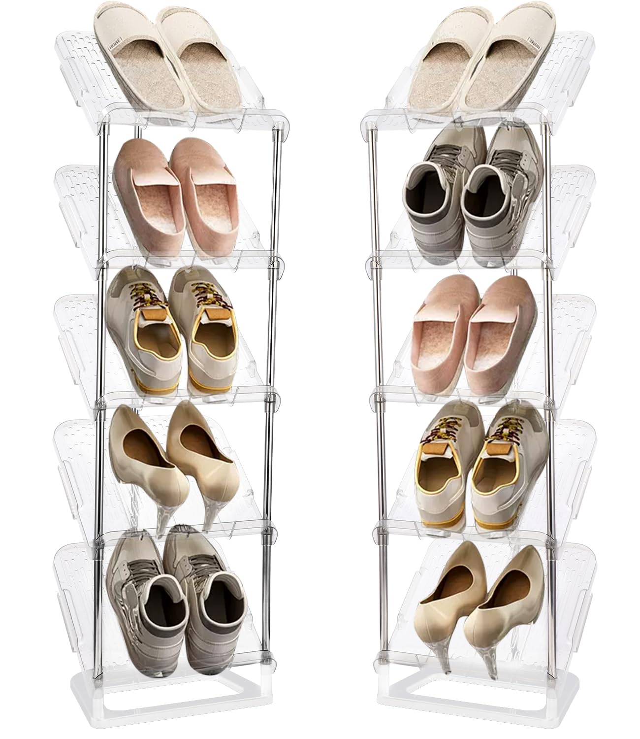 Zapatero Estrecho 5 Niveles,Organizador de Zapatos Que Ahorra Espacio, Estante para Zapatero Alto y Estrecho para Puerta de Entrada Recibidor, Armario